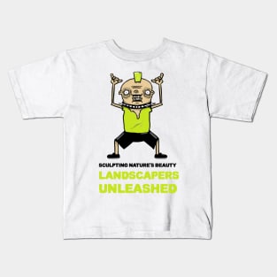 Sculpting Nature's Beauty: Landscapers Unleashed Kids T-Shirt